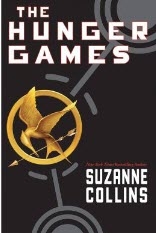 book cover for the hunger games featuring a small stylized bird.