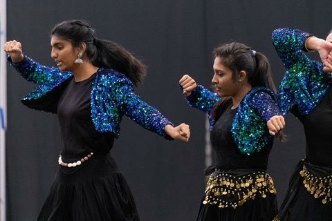 south asian students participating in a cultural dance