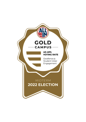 All In Gold Campus badge for the 2022 election