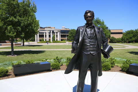 Abe Lincoln statue on UIS campus