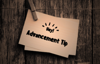 Image saying, "Hey! Advancement Tip."