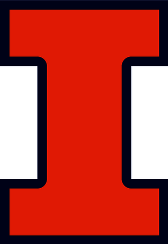 The University of Illinois at Urbana-Champaign block I logo in orange and blue