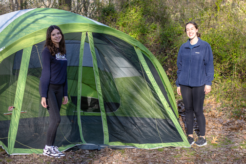 two students camping