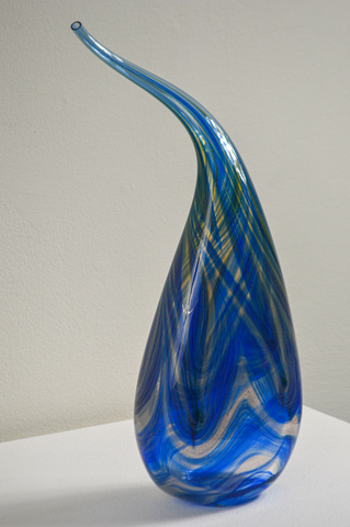 blue glass decanter
