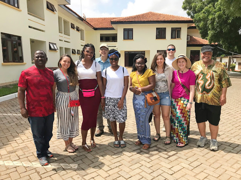 Group photo of students visiting an international program