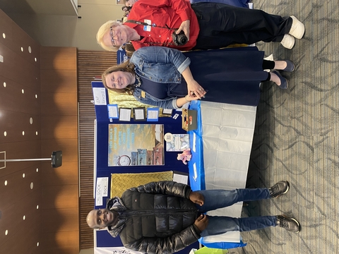 staff and student at fundraising event
