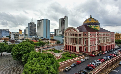 Tall buildings in the Brazilian city of Manaus