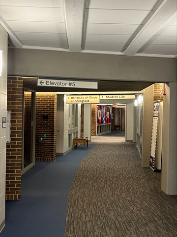 hallway leading into the UIS Peoria Office