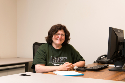 Gael Carnes at her desk