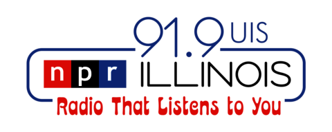 NPR Illinois Radio that Listens to you 91.9 UIS. Exhibit logo.