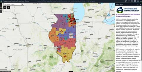 screenshot of the Illinois Supportive Housing Projects application