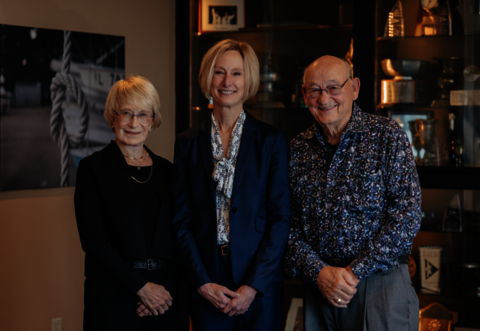 Carol Esarey, Chancellor Gooch, and Clark Esarey
