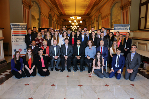 A picture of participating students from Illinois Undergraduate Research Day 2015