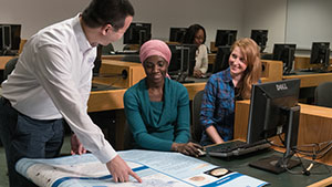 Professor and students in the classroom