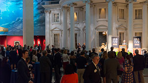 Alumni gathering at the Lincoln Presidential Library