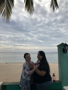 Crystal at the beach in Cuba