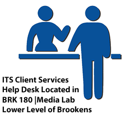 ITS Client Services Help Desk Contact: Visit in person, BRK 180 | The Media Lab, located in the lower level of the Brookens Building