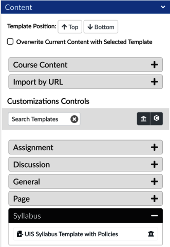 Design Plus Sidebar template options