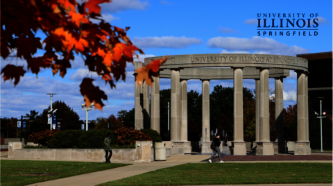 photo of colonnade in the fall