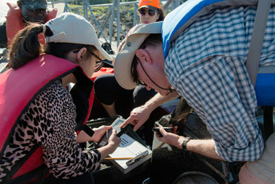 Student and Faculty member in field study.