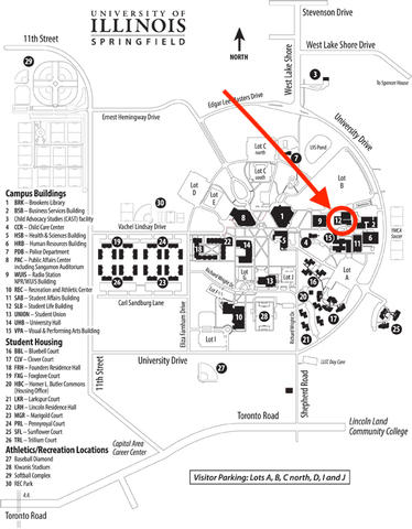 overhead map of UIS campus