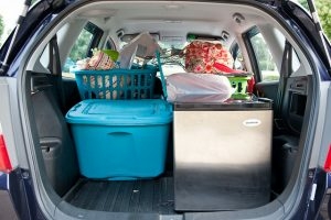 Cargo area of a mini-van 