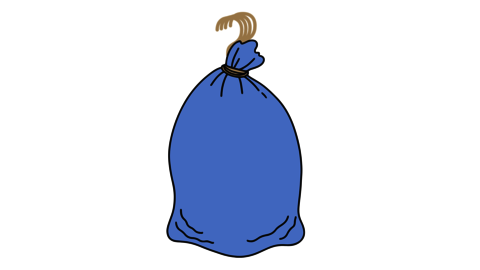 Garbage bag wrapped around hangers.