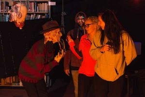 Students visit the "Haunted Library"