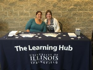 learning hub staff at table