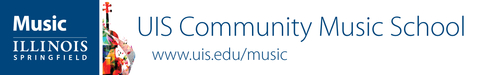 UIS Community Music school logo with link www.uis.edu/music