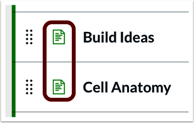 screen capture of a Canvas page icon