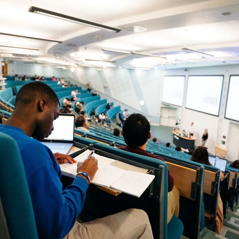 Students sitting in lecture hall
