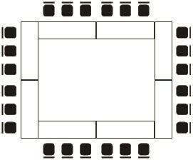 A diagram illustrating what a hollow square set up looks like.