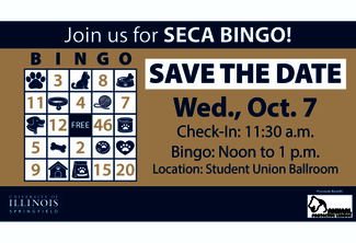 Bingo board and event details.