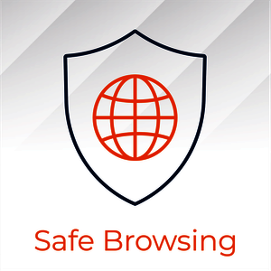 Shield icon with a globe, labeled "Safe Browsing."