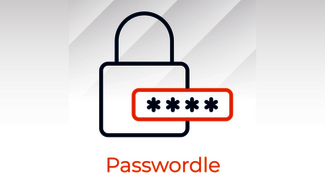 Lock graphic with red password symbol.