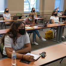 Students in classroom with masks on