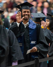 Student in cap and gown
