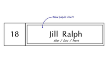 Pronoun nameplate example