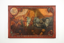 Art image of legacy of Lincoln includes image of MLK, Jr.