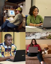 Students studying online