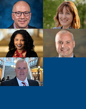 Headshots of the five winners