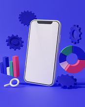 mobile phone with app images around it