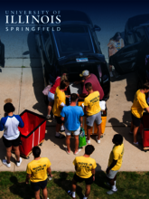 Students unloading their car on move-in day.