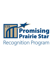UIS Promising Prairie Star Recognition Program logo with star and columns.
