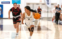 Kayla Rice playing basketball