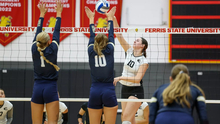 A Mendleblatt-Schwartz block in a volleyball match