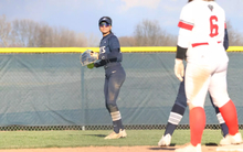 Malia Bender playing center field