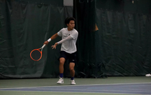 Lin En Tan playing tennis at UIS