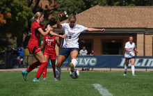 Rachel Riney playing soccer